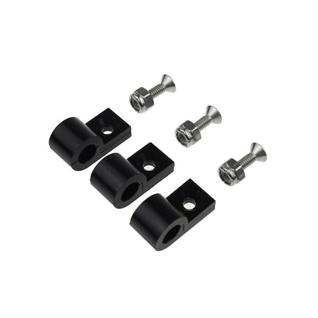 Red Horse Performance 3/8" BLACK ALUMINUM LINE CLAMPS - 6PCS/PKG 320-38-2